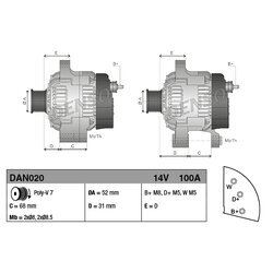 Alternátor DENSO DAN020