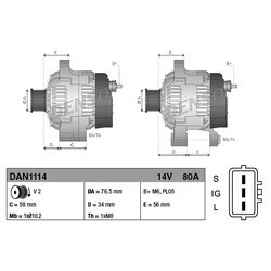 Alternátor DENSO DAN1114 - obr. 3