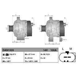 Alternátor DENSO DAN1320 - obr. 3