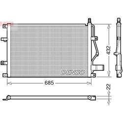 Kondenzátor klimatizácie DENSO DCN33013
