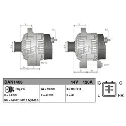 Alternátor DENSO DAN1408