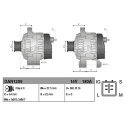 Alternátor DENSO DAN1209 - obr. 3