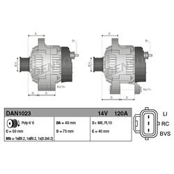 Alternátor DENSO DAN1023 - obr. 3