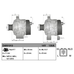 Alternátor DENSO DAN1013 - obr. 3