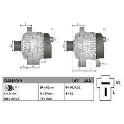 Alternátor DENSO DAN2019 - obr. 3