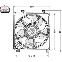 Ventilátor chladenia motora DENSO DER32017