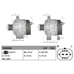 Alternátor DENSO DAN583 - obr. 3