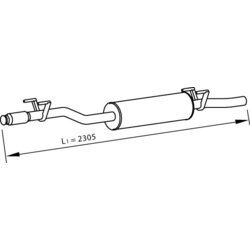 Stredný tlmič výfuku DINEX 74302