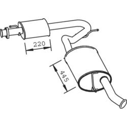 Stredný/zadný tlmič výfuku DINEX 33314