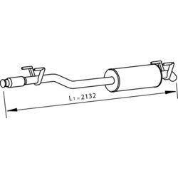 Stredný tlmič výfuku DINEX 74307
