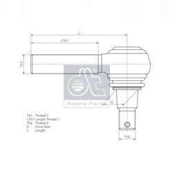 Hlava/čap spojovacej tyče riadenia DT Spare Parts 2.53157 - obr. 1