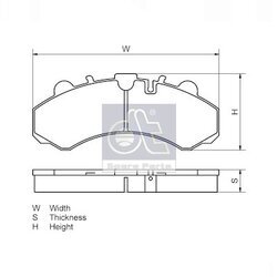 Sada brzdových platničiek kotúčovej brzdy DT Spare Parts 6.95117 - obr. 2