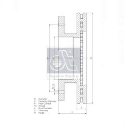 Brzdový kotúč DT Spare Parts 7.36003 - obr. 1