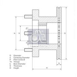 Brzdový kotúč DT Spare Parts 7.36043 - obr. 1