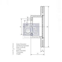 Brzdový kotúč DT Spare Parts 7.36045 - obr. 2