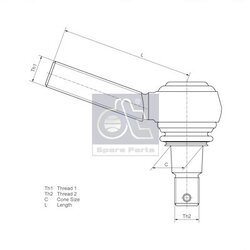 Hlava/čap spojovacej tyče riadenia DT Spare Parts 2.53156 - obr. 1