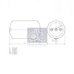 Zásobník vzduchu pre pneumatický systém DT Spare Parts 4.66438 - obr. 1