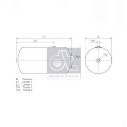 Zásobník vzduchu pre pneumatický systém DT Spare Parts 7.16618 - obr. 1