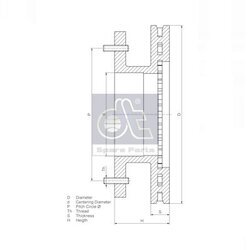 Brzdový kotúč DT Spare Parts 7.36027 - obr. 1