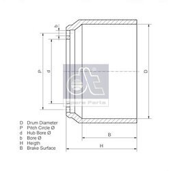 Brzdový bubon DT Spare Parts 2.40329 - obr. 1