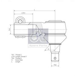 Hlava/čap spojovacej tyče riadenia DT Spare Parts 3.63119 - obr. 1