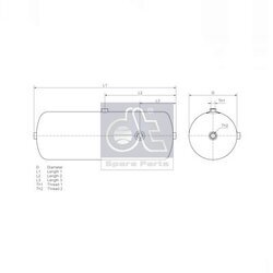 Zásobník vzduchu pre pneumatický systém DT Spare Parts 5.70068 - obr. 2