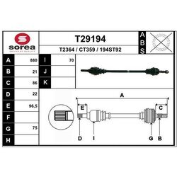 Hnací hriadeľ EAI T29194