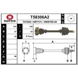 Hnací hriadeľ EAI T58306A2