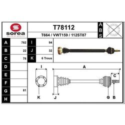 Hnací hriadeľ EAI T78112