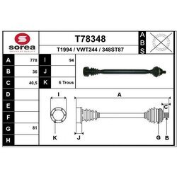 Hnací hriadeľ EAI T78348