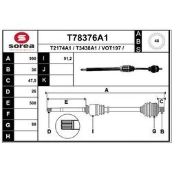 Hnací hriadeľ EAI T78376A1