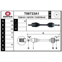 Hnací hriadeľ EAI T98733A1