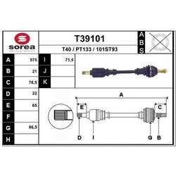 Hnací hriadeľ EAI T39101