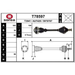 Hnací hriadeľ EAI T78597