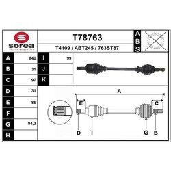 Hnací hriadeľ EAI T78763