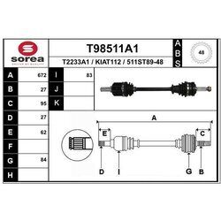 Hnací hriadeľ EAI T98511A1