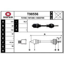 Hnací hriadeľ EAI T98556