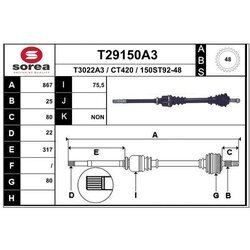 Hnací hriadeľ EAI T29150A3