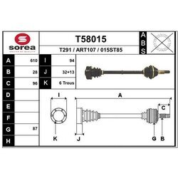 Hnací hriadeľ EAI T58015