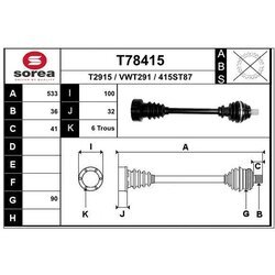 Hnací hriadeľ EAI T78415