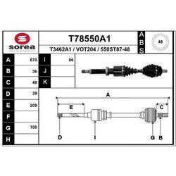 Hnací hriadeľ EAI T78550A1