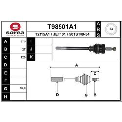 Hnací hriadeľ EAI T98501A1