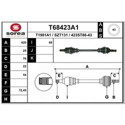 Hnací hriadeľ EAI T68423A1