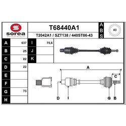 Hnací hriadeľ EAI T68440A1