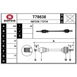 Hnací hriadeľ EAI T78638