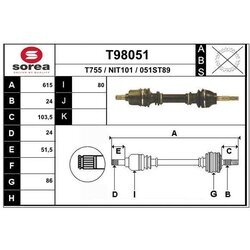 Hnací hriadeľ EAI T98051