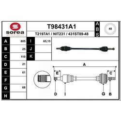 Hnací hriadeľ EAI T98431A1