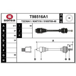 Hnací hriadeľ EAI T98516A1