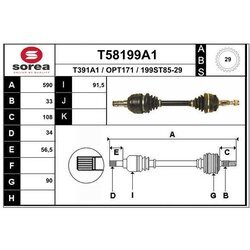 Hnací hriadeľ EAI T58199A1