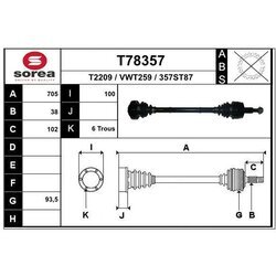 Hnací hriadeľ EAI T78357